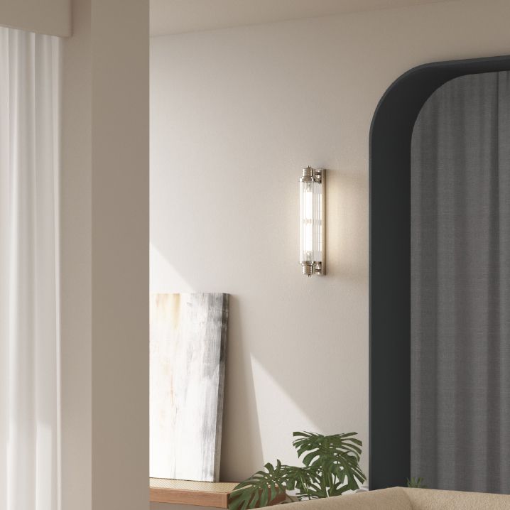 Cilindrische spoelmontage Wand SCONCE Moderne zilveren wand SCONCE Lichten met glazen schaduw