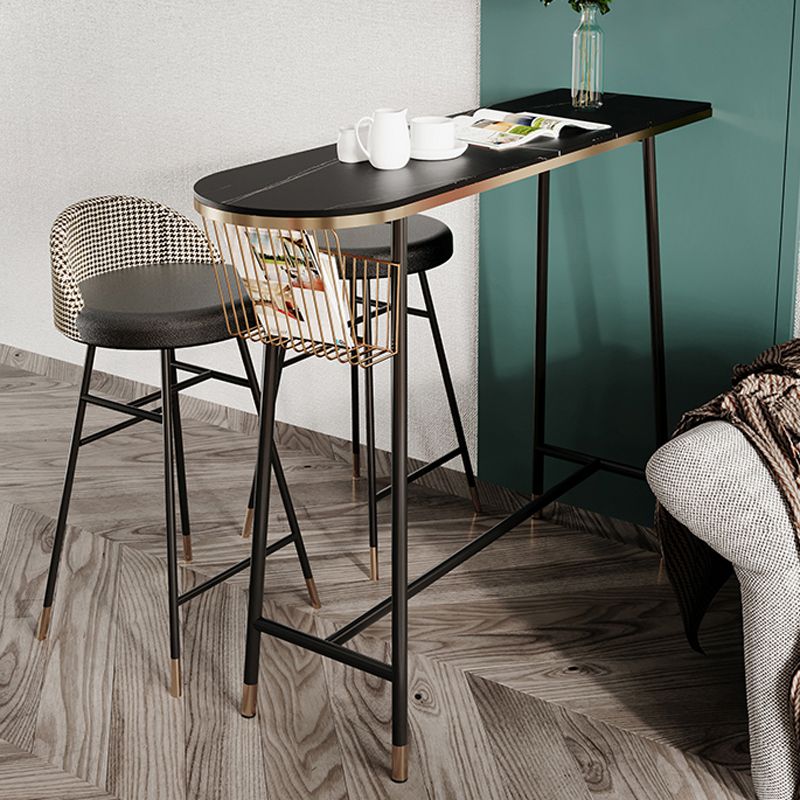 Glam 1/2/3 Pieces Pub Dining Set Living Room Metal and Stone Bar Pub Table Set