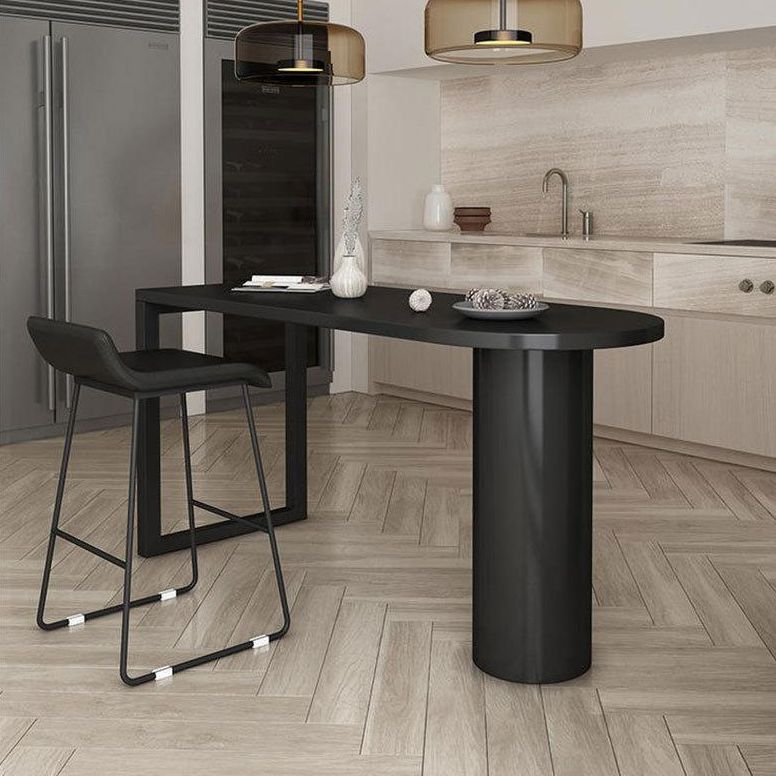 Industrial Double Pedestal Bar Table Free From Wood Bar Table for Living Room