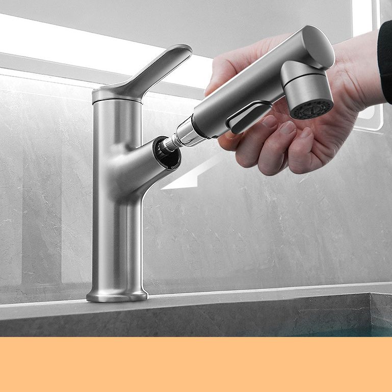 Modern Sink Faucet Solid Color Brass Centerset Lavatory Faucet for Bathroom