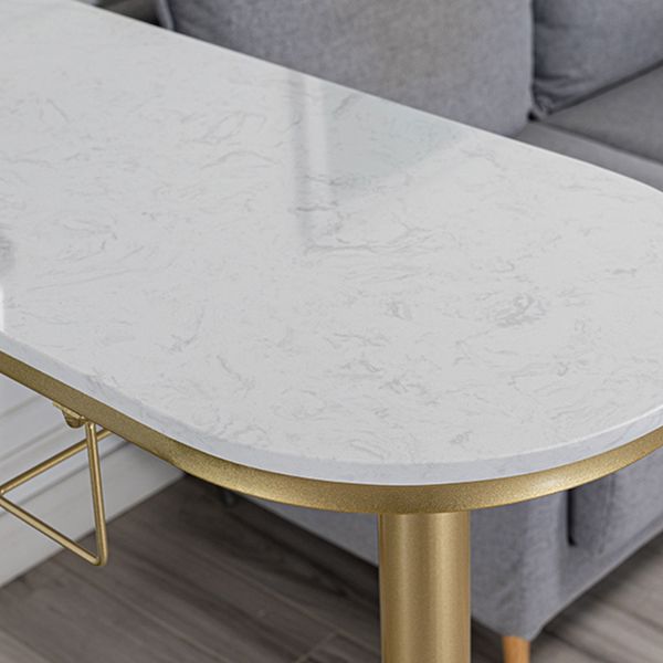 Glam Style Bar Table 1/3 Pieces Faux Marble Counter Table with Upholstered Stools
