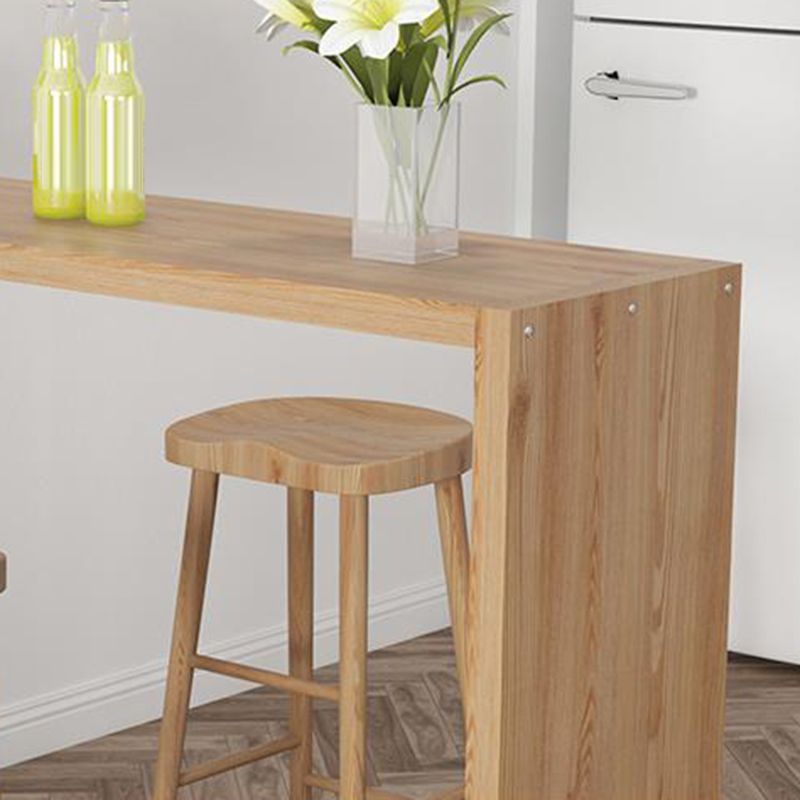 Contemporary Style Bar Table Solid Wood Bar Dining Table with Double Pedestal