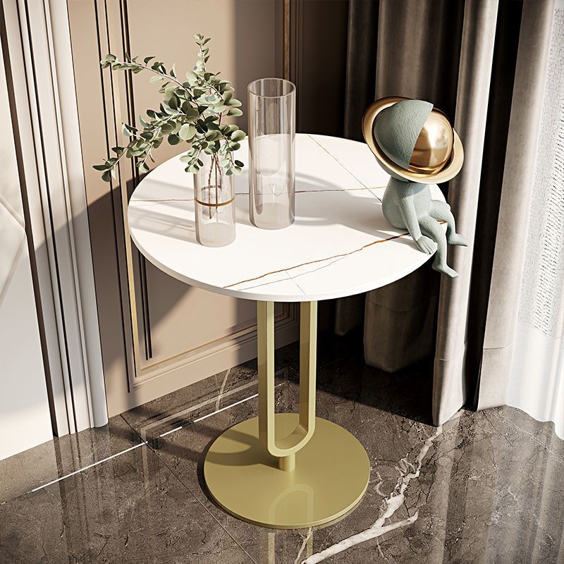 Pedestal Base Design Marble Table Metal Base Round Side Table