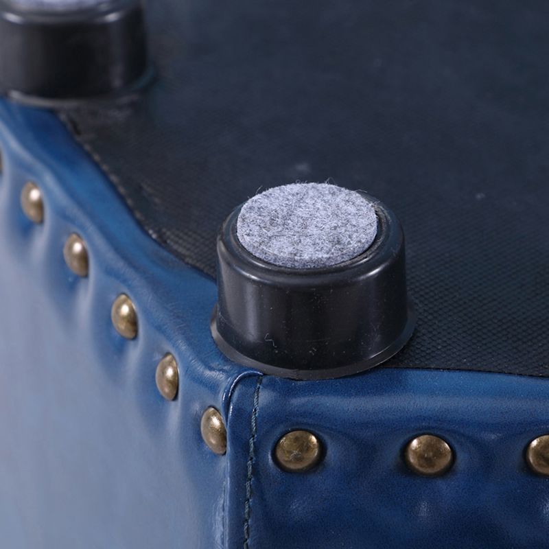 Modern Hexagon Pouf Ottoman Plain Leather Chair Ottoman With Nailhead Trim