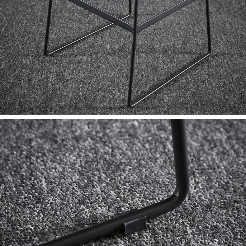 Modern Restaurant Leather Stool Matte Finish Footrest Low Back Barstool