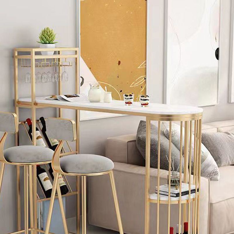 Modern Style 2/3 Pieces Stone Rectangular Bar Table Set for Living Room