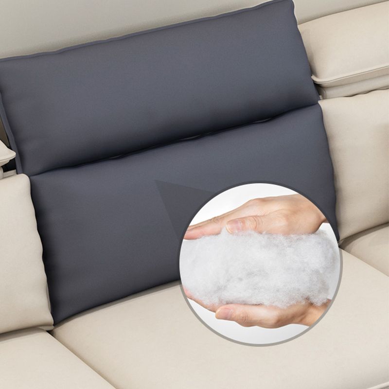 Modern 33.46 " H Faux Leather Square Arm Sofa & Chaise for Living Room