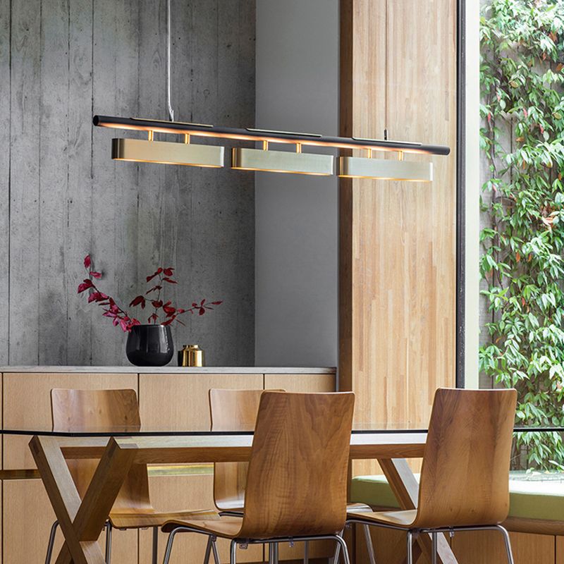 Contemporary Gold and Black Hanging Pendant Lights with Shade for Dining Room