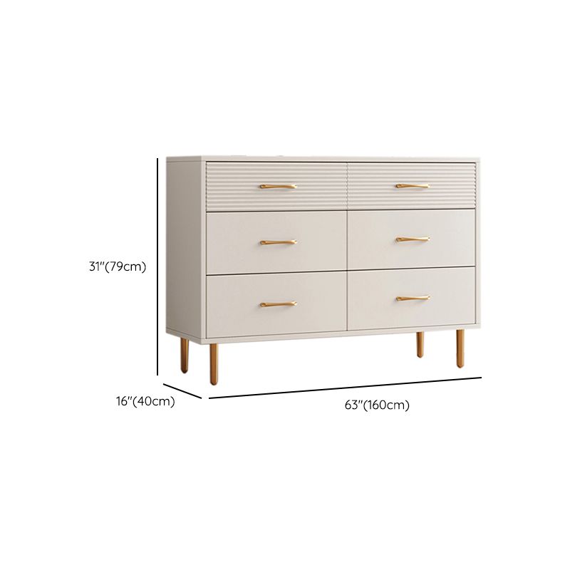 Contemporary Bar Pulls Accent Chest Straight Legs White Accent Chest with Drawer