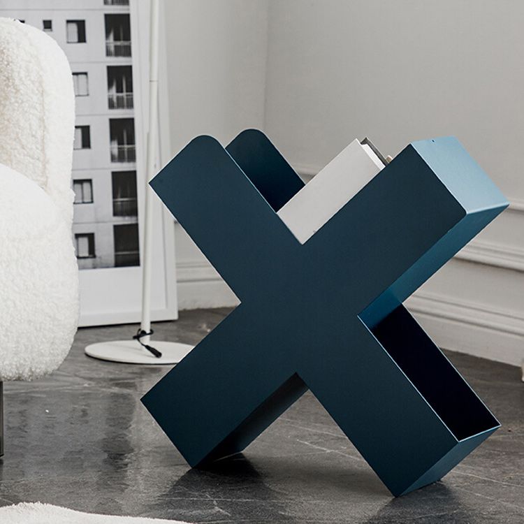 Mid-Century X-base End Table Metal Geometric Side End Snack Table
