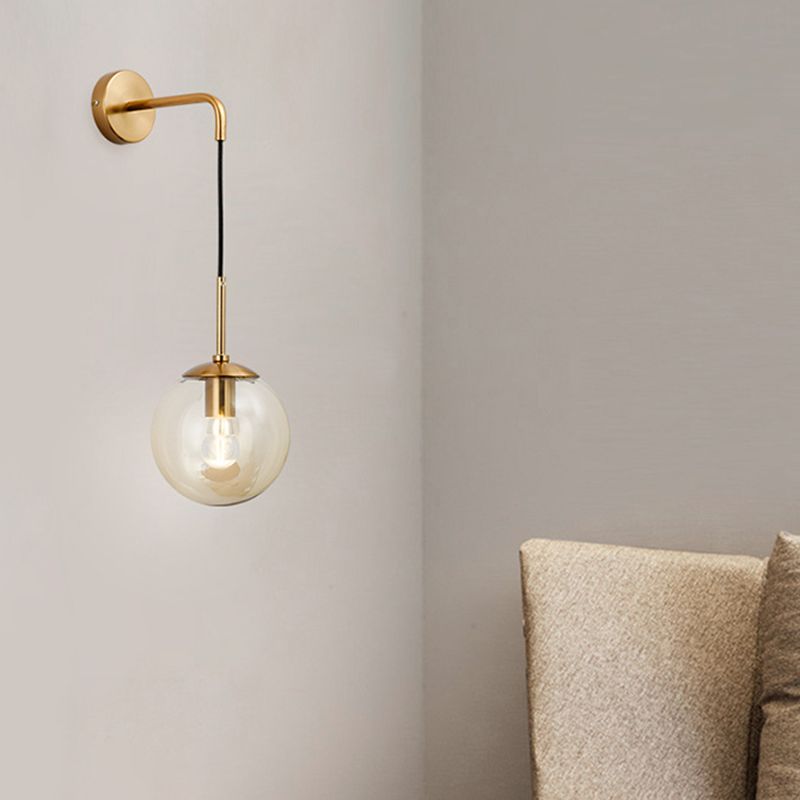 1 Light Globe Wall Sconces Industrial Style Glass Wall Mounted Lamps