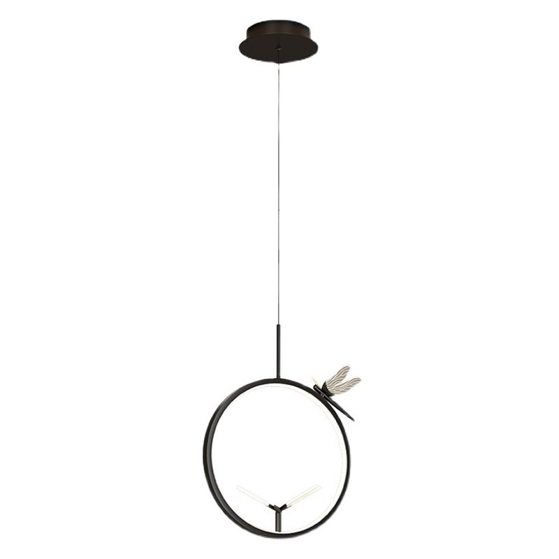 Anillo y libélula Led colgante artística simple acrílico lámpara colgante de la cama colgante