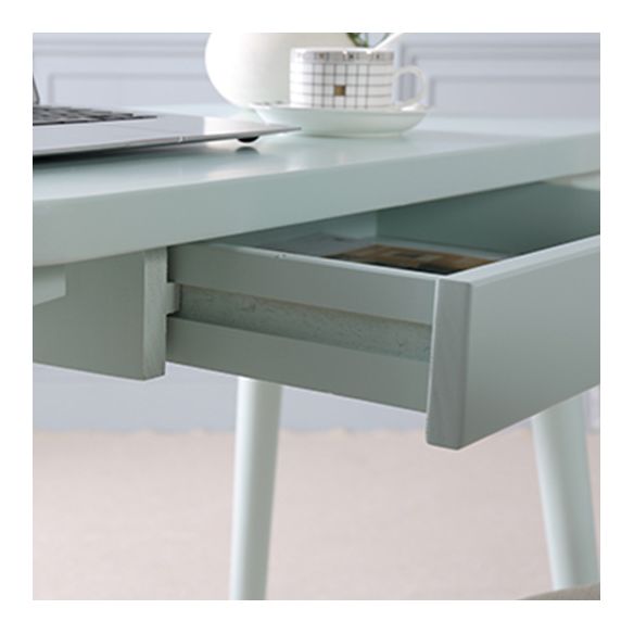 Curved Solid Wood Writing Desk Glam Style 1-drawer Office Desk