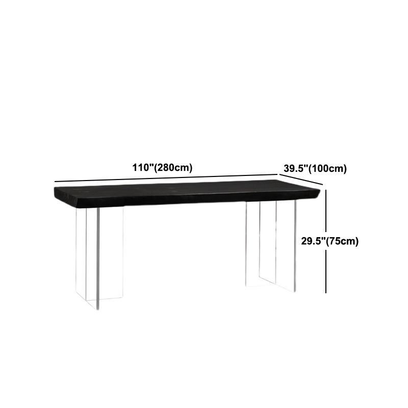 Wood Top Dining Table Traditional Luxury Table with Double Pedestal Base