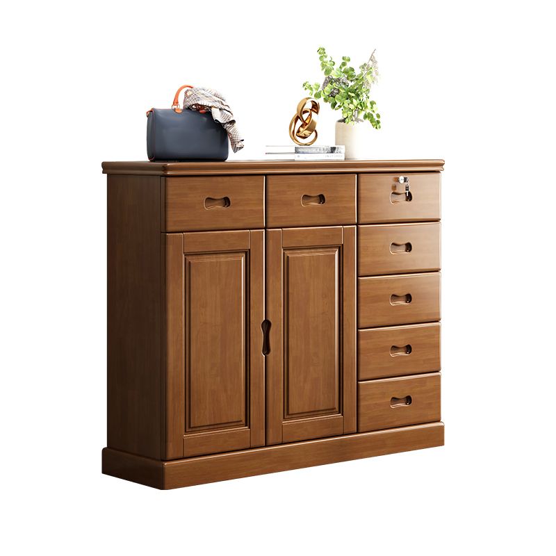 Mid-Century Modern Rectangle Accent Chests and Cabinets in Brown/white