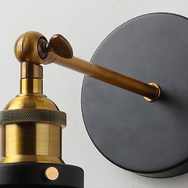 Metal Geometric Wall Sconce Lighting Industrial Style 1 Light Wall Lamps in Black