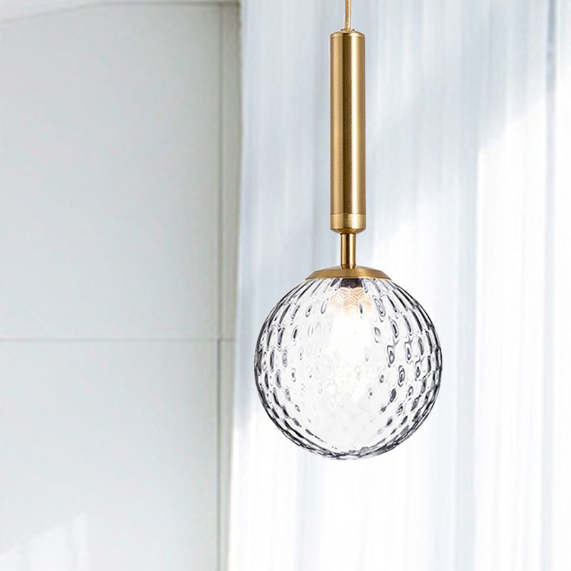 Kit d'éclairage de verre à balle claire à balle moderne 1 pendentif de tête en noir / laiton