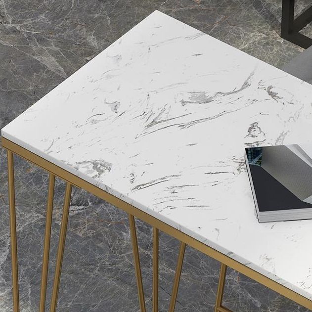 Glam Style Rectangle Bistro Set 1/7 Pieces Faux Marble Counter Set