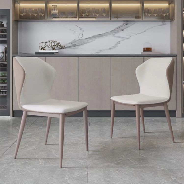 Faux Leather Kitchen Dining Chair Contemporary Wingback Side Chair