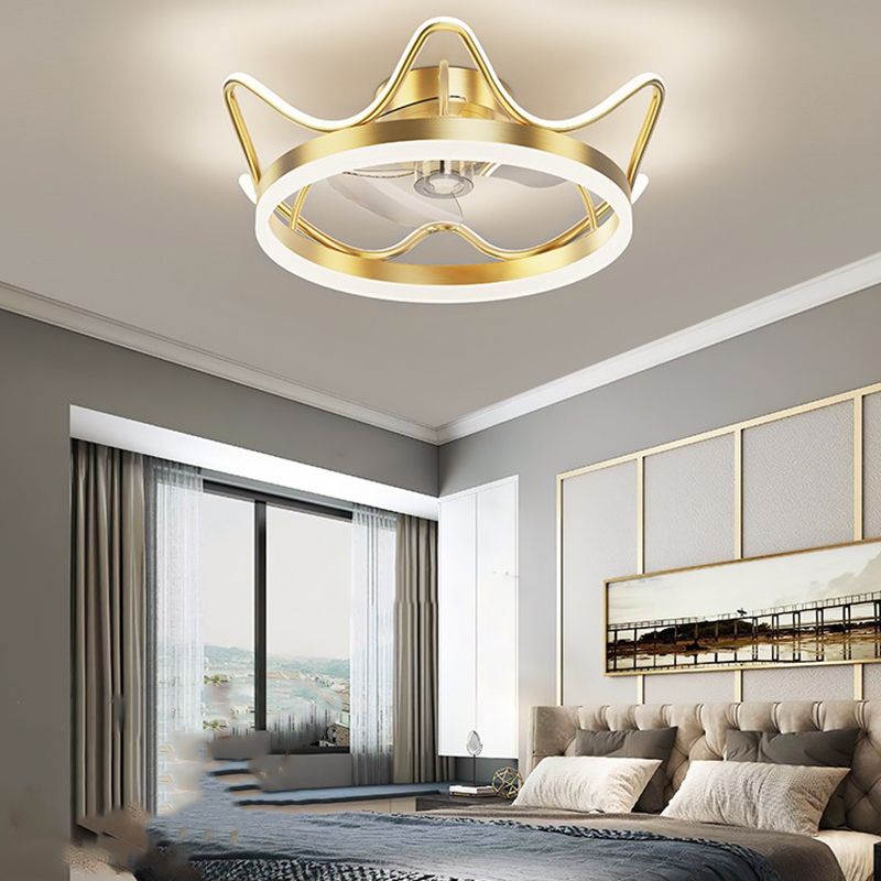 Éclair de ventilateur de plafond de style moderne Éclairage de ventilateur de plafond en métal pour chambre à coucher