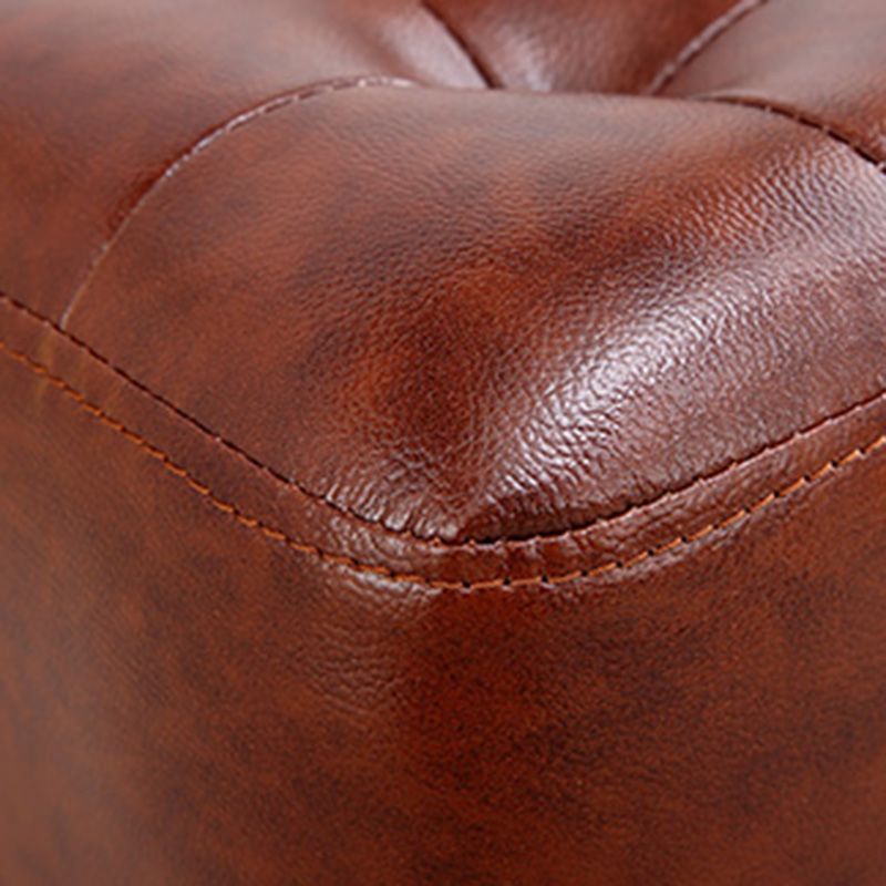 Modern Leather Pouf Water Resistant Square Pouf for Living Room