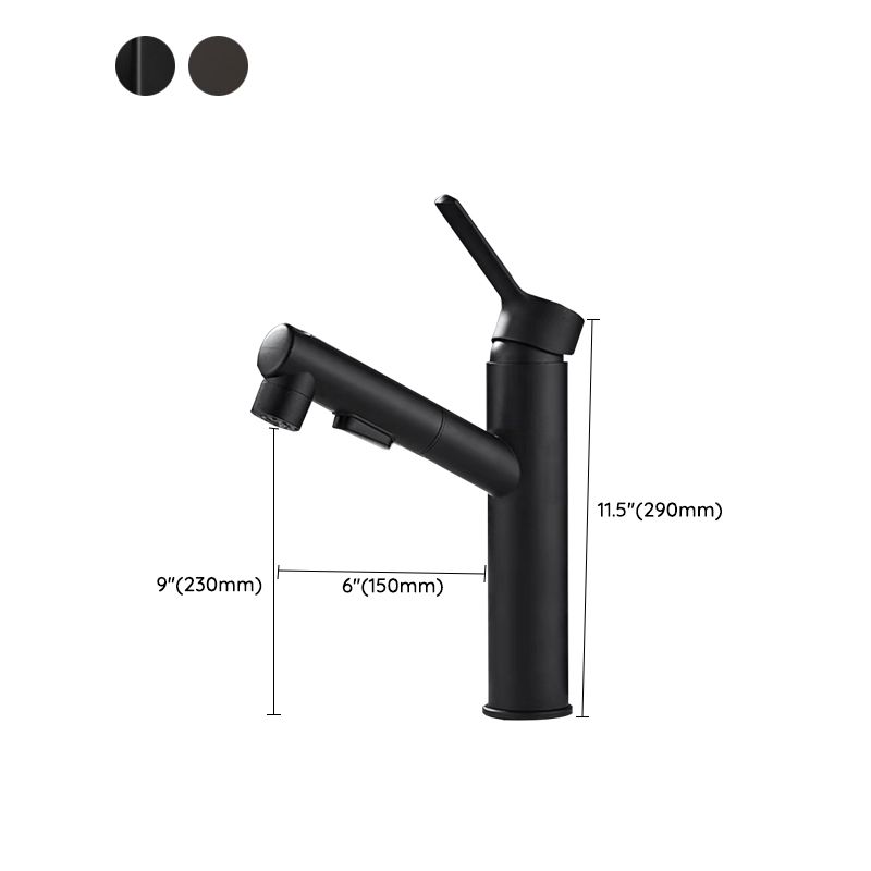 Bathroom Vessel Faucet High-Arc Swivel Spout Single Handle Faucet with Pull Out Sprayer