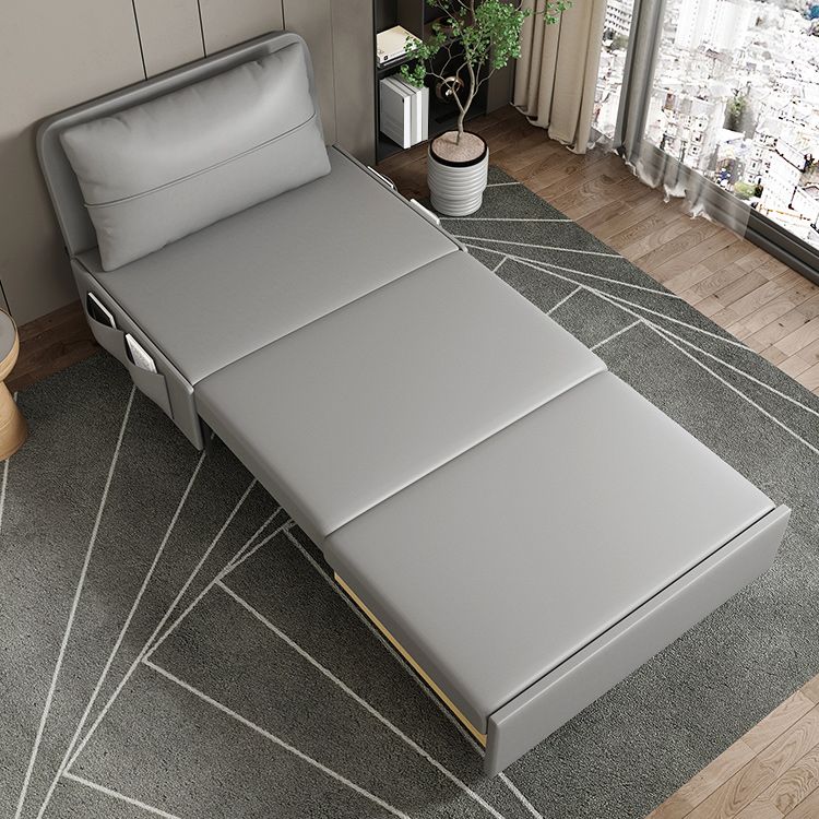 Contemporary Armless Futon Sleeper Sofa Bonded Leather Futon and Mattress