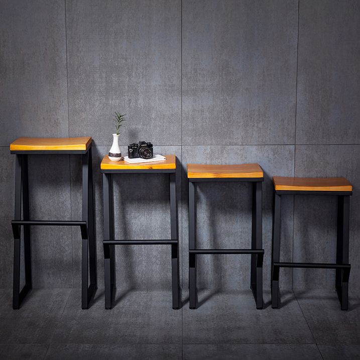 Industrial Bar and Counter Stool Backless Stool with Sled Base in Black