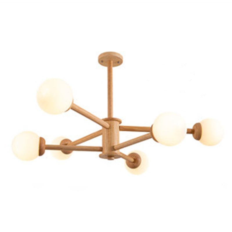 Originele houten moleculaire styling kroonluchter moderne eenvoud stijl woonkamer verlichting armatuur