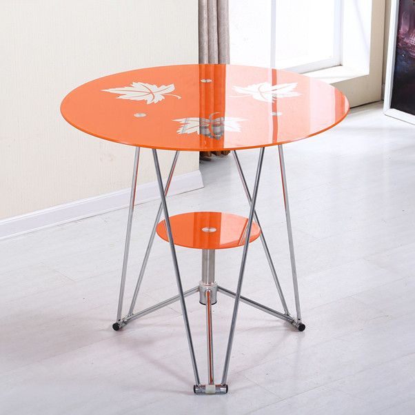 Tavolo da pranzo rotondo contemporaneo tavolo in vetro temperato con tavolo da piedistallo