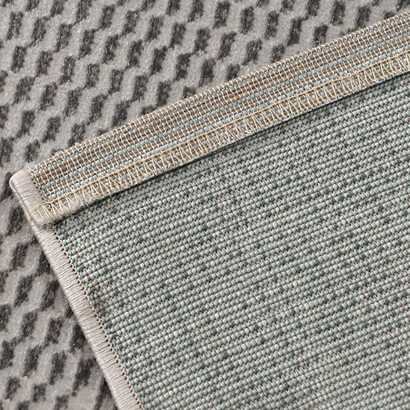 Green Living Room Area Carpet Color-Blcked Polyester Area Rug Stain Resistant Rug