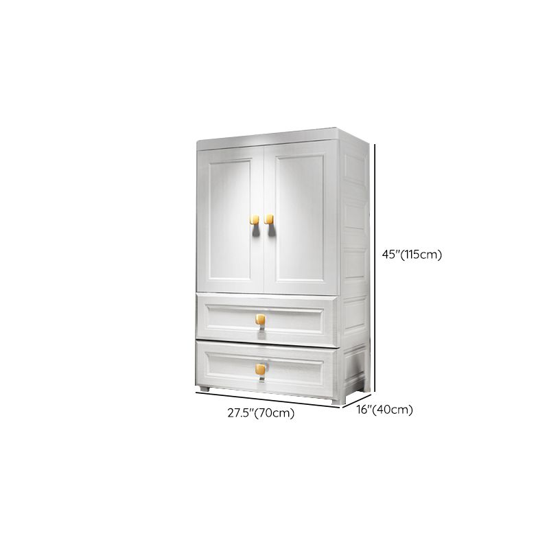Contemporary Style Wardrobe Armoire Plastic Wardrobe Closet with Drawer and Door