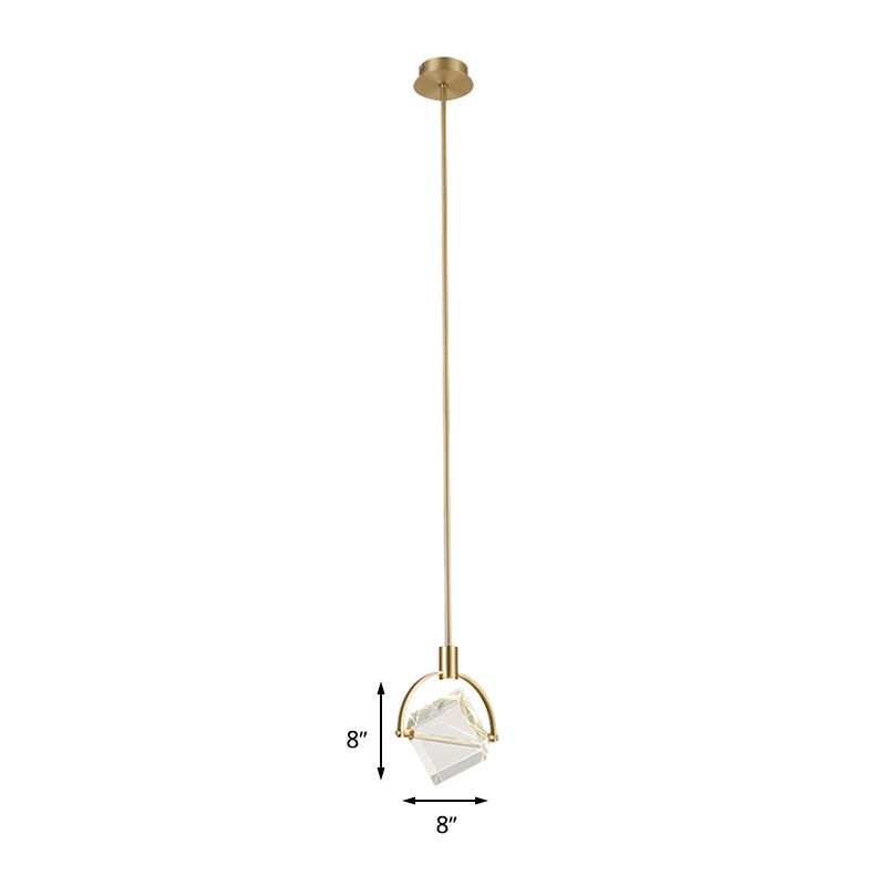 Helder glazen kubieke hangende lampkit eigentijds goud hanglamp plafondlicht voor slaapkamer