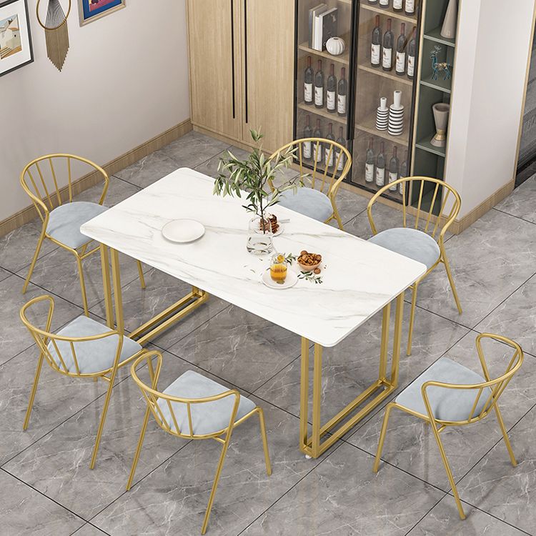 Sintered Stone Home Dining Table Industrial Dining Room Table with Double Pedestal