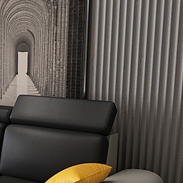 Contemporary Faux Leather Sectional Sofa Pillow Top Arm Cushions Seating for Living Room