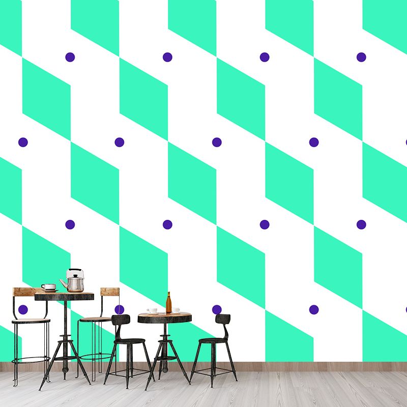 Novel Geometric Pattern Wall Mural Modern Non-Woven Textured Wall Decor in Soft Color