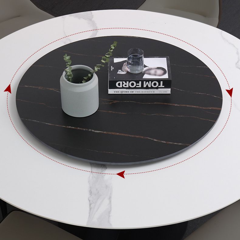 Modern White Marble Counter Table Round Dining Table for Kitchen