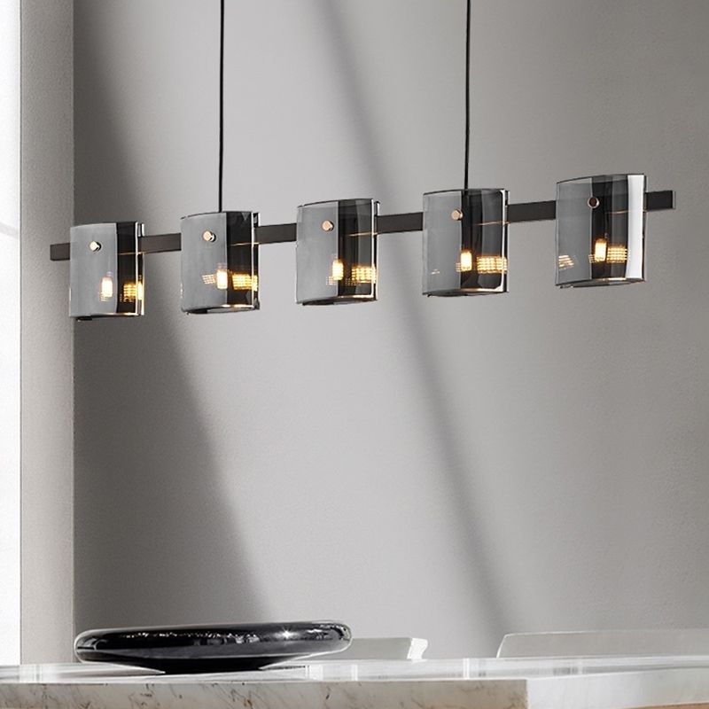 Post Modern Style Tile-shaped Glass Island Light Art Decorative Island Pendant Lamp for Kitchen Bar