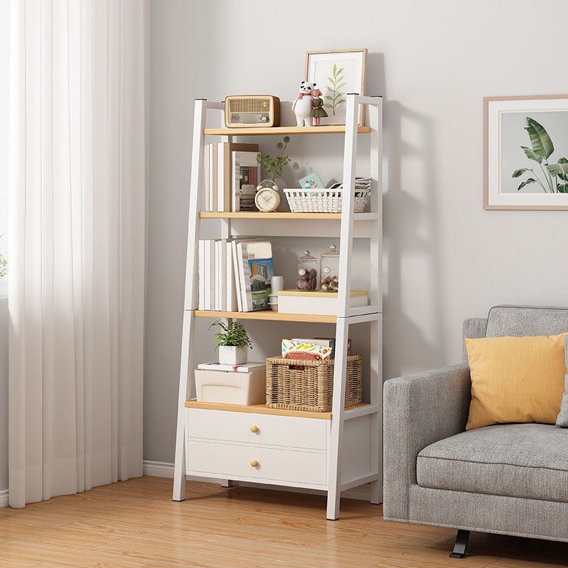 Scandinavian Manufactured Wood Bookcase 12-inch Wide Ladder Book Shelf