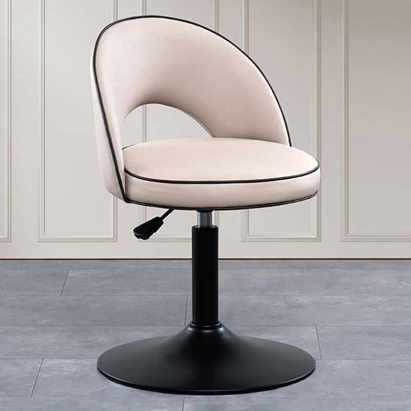 Swivel Adjustable Height Bar Stools Glam Style Faux Leather Bar Stool with Black Base