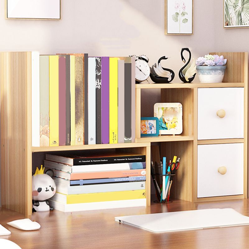 Modern Engineered Wood Bookcase, Geometric Bookshelf for Any Room,14" H X 7" W