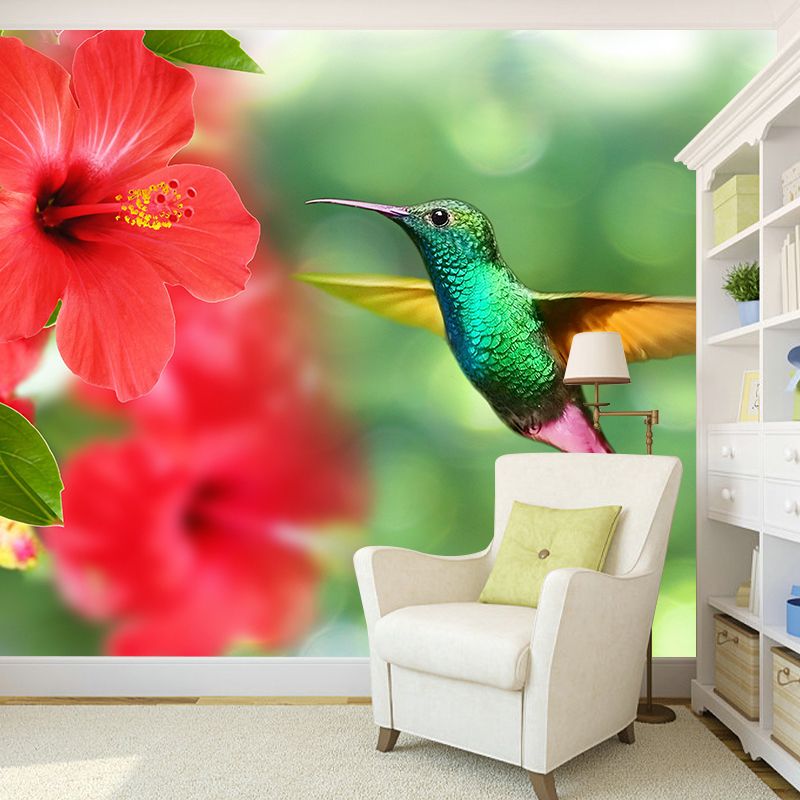 Hummingbird Wall Mural Wallpaper Mildew Resistant Wall Covering for Decoration