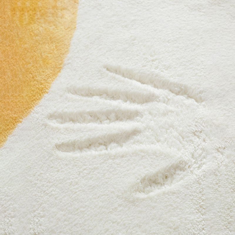 Beige Modern Carpet Polyester Stripe Pattern Area Rug Easy Care Area Rug for Bedroom