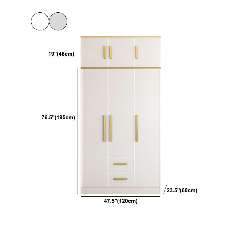 Contemporary Style Wardrobe Wooden Wardrobe Closet with Drawer
