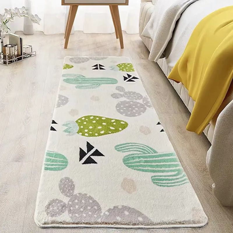 Blue Apricot Leaf Carpet Polyester Minimalist Carpet Washable Carpet Living Room