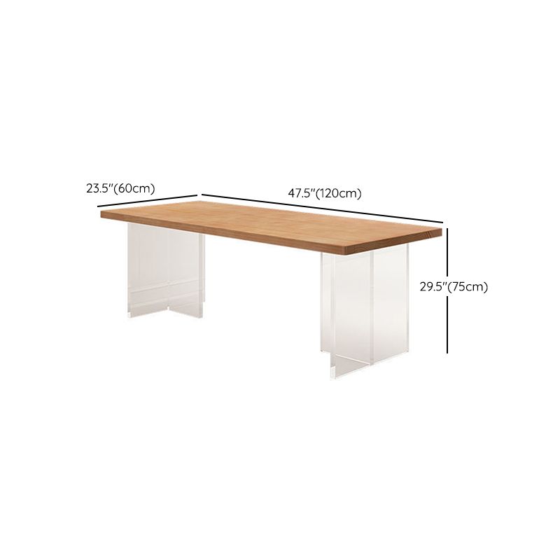 Modern Rectangular Table Solid Wood Dining Room Table in Natural