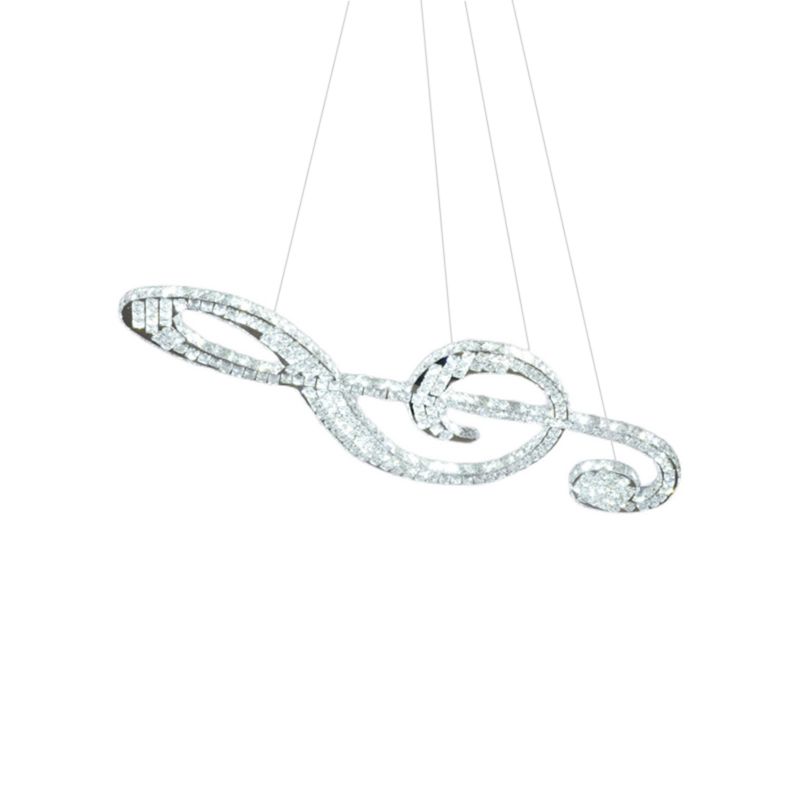 Contemporary Pendant Lights Note Shape Island Lights Crystal 2 Light for Kitchen Island