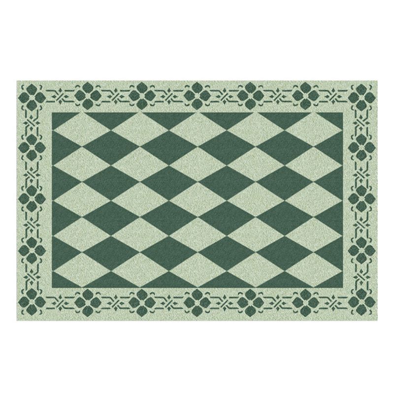 Dark Green Modern Rug Polyester Irregular Spot Rug Washable Rug for Drawing Room