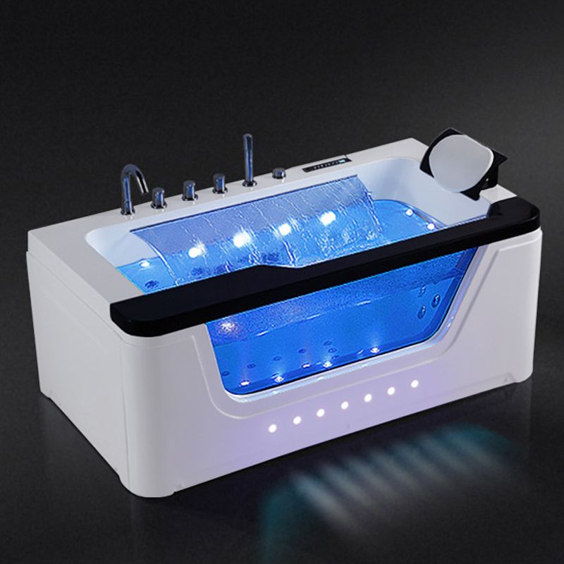 Acrylic Modern Bathtub Freestanding White Jets Included Bath
