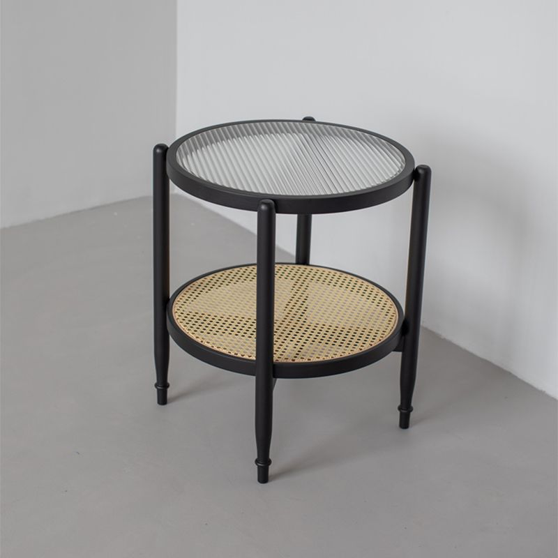 Tropical Coffee Table Solid Wood Black Coffee Cocktail Table